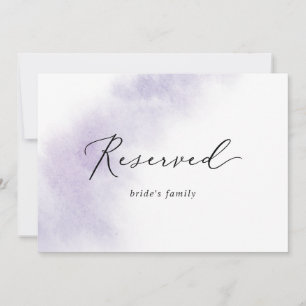 Watercolor Wash Purple Reserved Sign