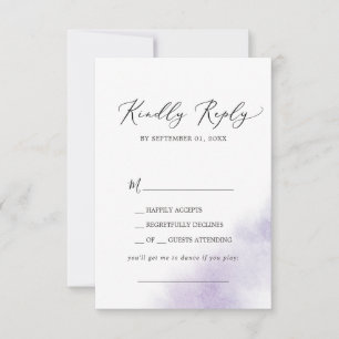 Watercolor Wash   Purple Song Request RSVP Card