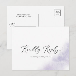 Watercolor Wash   Purple Song RSVP Postcard