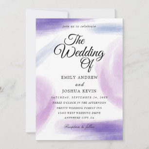 Watercolor Wash   Purple The Wedding  Invitation