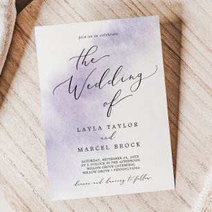 Watercolor Wash   Purple The Wedding Of Invitation