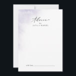 Watercolor Wash | Purple Wedding Advice Card<br><div class="desc">This watercolor wash purple wedding advice card is perfect for a modern wedding and can be used for any event. The simple and classic design features a splash of pastel lavender purple water colour with minimalist elegant style. These advice cards can be used as a guestbook alternative for a wedding...</div>