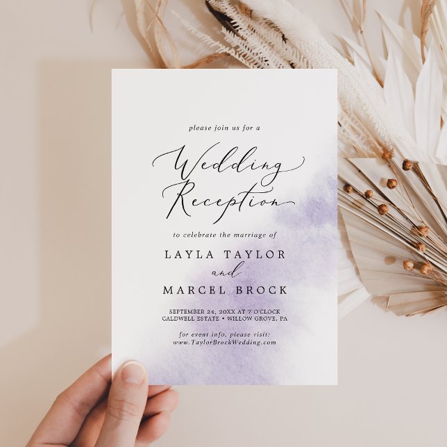 Watercolor Wash | Purple Wedding Reception Invitation (Creator Uploaded)