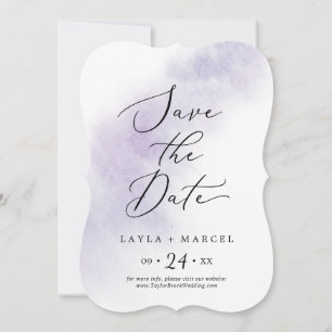Watercolor Wash   Purple Wedding Save The Date