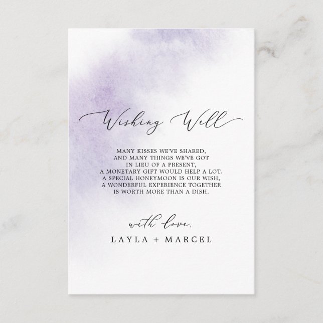 Watercolor Wash | Purple Wishing Well Card (Front)
