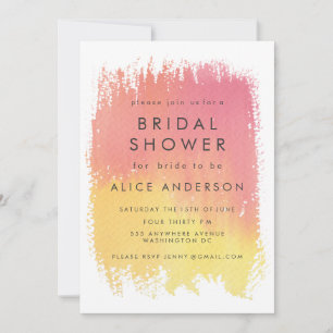 Watercolor Wash Sunset Bridal Shower Invite