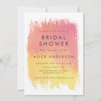 Watercolor Wash Sunset Bridal Shower Invite