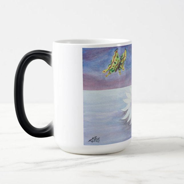 Watercolor Watercolour Lotos Flower Water Reiki Magic Mug (Left)