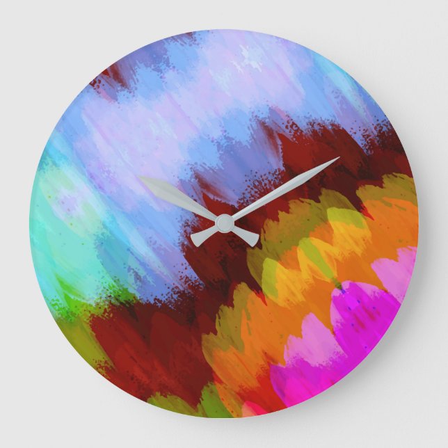 Watercolor waterfall, nature 2 large clock (Front)