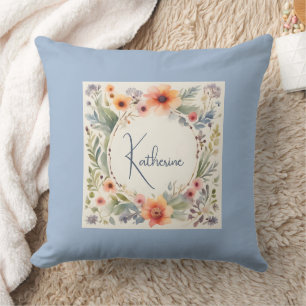 Watercolor Waterflowers Personal Cushion