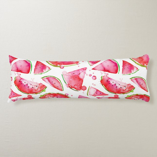 Watercolor Watermelon 1 Body Cushion (Front)