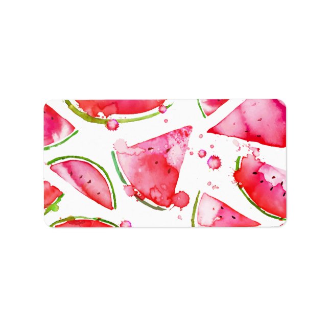 Watercolor Watermelon 1 Label (Front)
