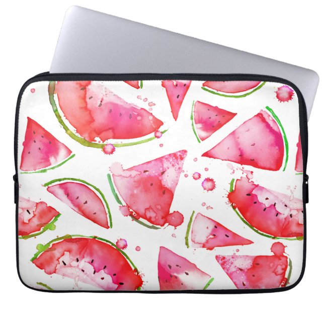 Watercolor Watermelon 1 Laptop Sleeve (Front)
