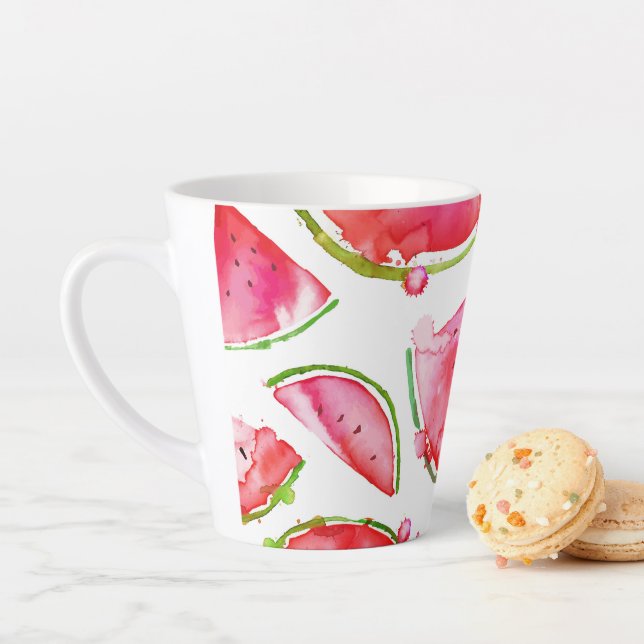 Watercolor Watermelon 1 Latte Mug (In Situ)
