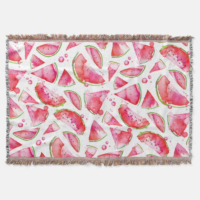 Watercolor Watermelon 1 Throw Blanket (Front)