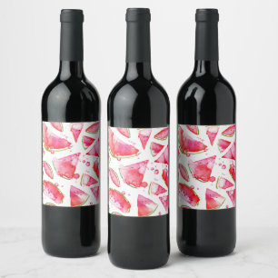 Watercolor Watermelon 1 Wine Label
