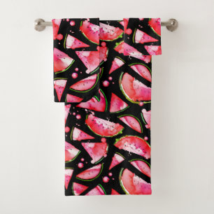 Watercolor Watermelon 2 Bath Towel Set