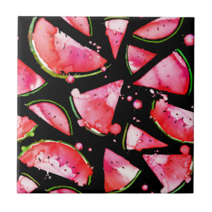 Watercolor Watermelon 2 Ceramic Tile