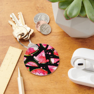 Watercolor Watermelon 2 Key Ring