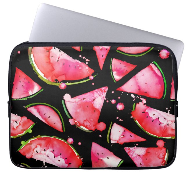 Watercolor Watermelon 2 Laptop Sleeve (Front)