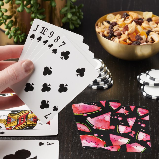 Watercolor Watermelon 2 Playing Cards (In Situ)