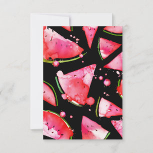 Watercolor Watermelon 2 Thank You Card