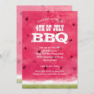 Watercolor Watermelon 4th of July