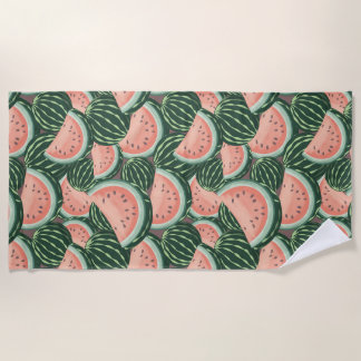 Watercolor Watermelon Beach Towel