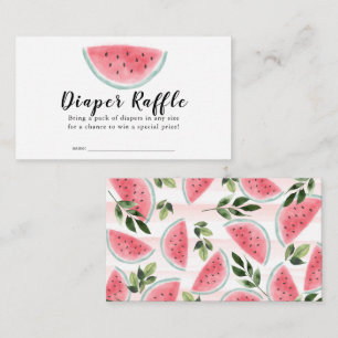 Watercolor Watermelon Diaper Raffle Ticket Enclosure Card