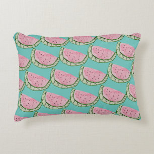 Watercolor Watermelon Doodles Painted Pattern Decorative Cushion