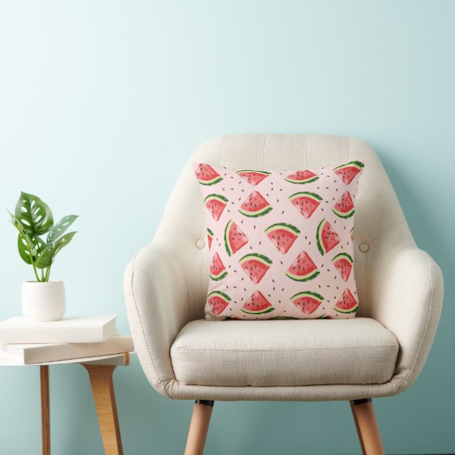 Watercolor Watermelon Fruit Pattern Cushion (Chair)