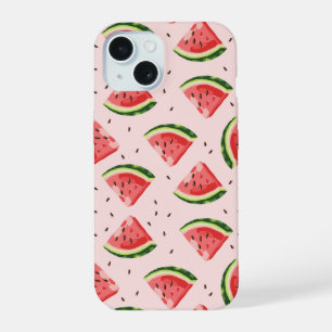 Watercolor Watermelon Fruit Pattern iPhone 15 Case