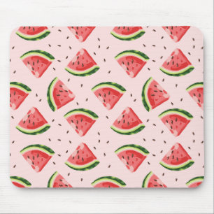 Watercolor Watermelon Fruit Pattern Mouse Pad