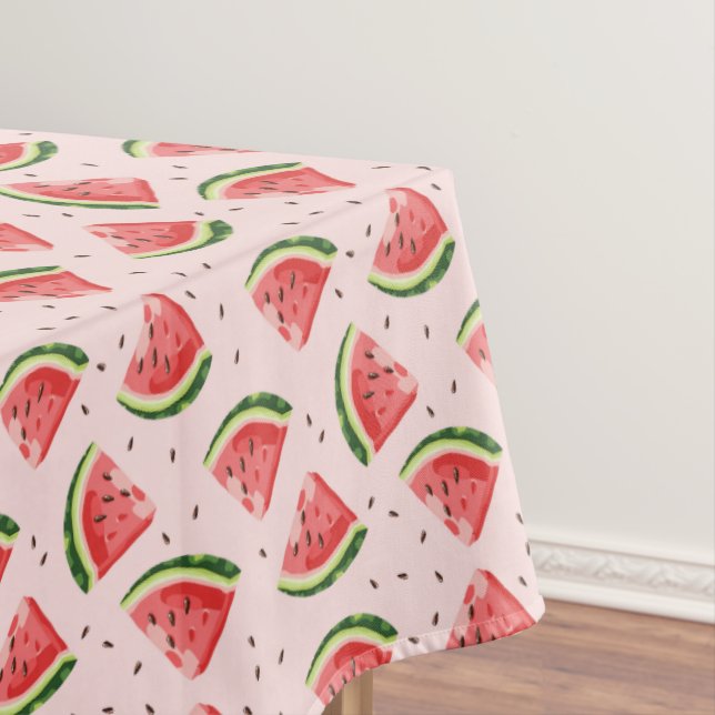 Watercolor Watermelon Fruit Pattern Tablecloth (In Situ)