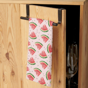 Watercolor Watermelon Fruit Pattern Tea Towel
