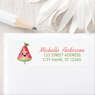 Watercolor Watermelon Fruit Summer Return Address  Label