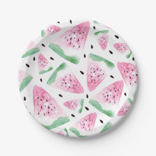 Watercolor Watermelon Paper Plate