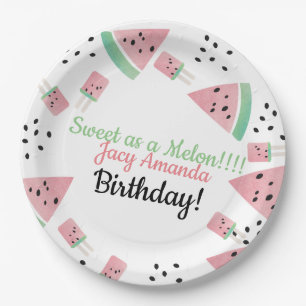 Watercolor Watermelon Party Paper Plate