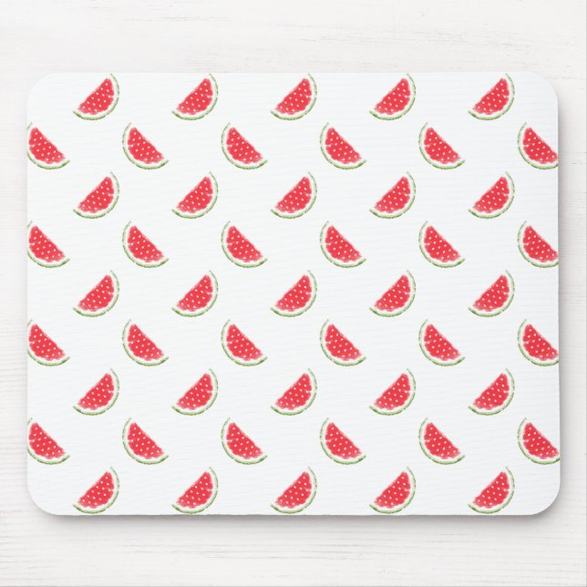 Watercolor Watermelon Pattern Mouse Pad (Front)