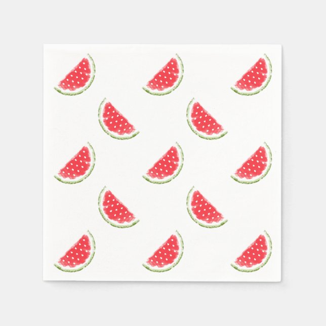 Watercolor Watermelon Pattern Napkin (Front)