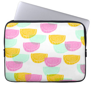 Watercolor Watermelon Pink Green Yellow Pattern Laptop Sleeve