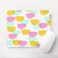 Watercolor Watermelon Pink Green Yellow Pattern
