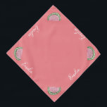 Watercolor Watermelon Script Name Pet Bandanna<br><div class="desc">Cute Pet Name Bandanna with Watermelon</div>