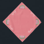 Watercolor Watermelon Script Name Pet Bandanna<br><div class="desc">Cute Pet Name Bandanna with Watermelon</div>