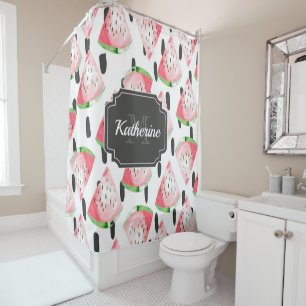 Watercolor Watermelon Shower Curtain