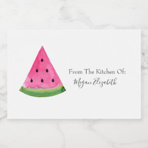 Watercolor Watermelon Slice Food Label