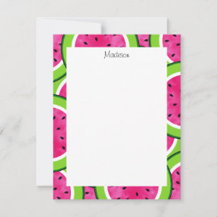 Watercolor Watermelon Slice Pattern   Card
