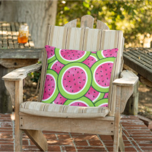 Watercolor Watermelon Slice Pattern  Cushion