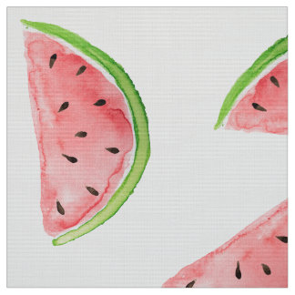 Watercolor watermelon slice pattern fabric