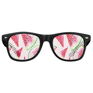 Watercolor Watermelon Slice Pattern Retro Sunglasses